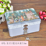 boîte bijoux métal fleurs bleu cadenas personnalisation vintage respectueuse environnement