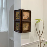 cadre mural bois foncé illustrations fleurs oiseaux classique fixations haute qualité vintage