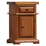 meuble miniature armoire verre transparent classique porte tiroir pieds sculptés blanc marron clair finition