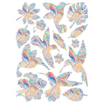 sticker decoratif multicolore geometrique moderne adhesif coeurs papillons champignons feuilles lune echangable fenetre maison