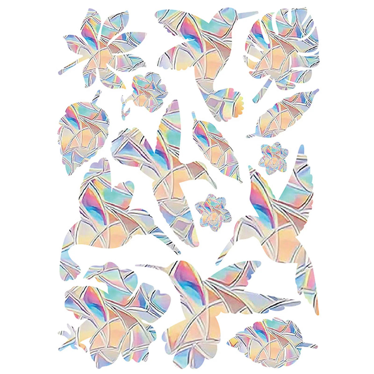 sticker decoratif multicolore geometrique moderne adhesif coeurs papillons champignons feuilles lune echangable fenetre maison
