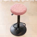 coussin tabouret moderne fleurs imprimées gris bleu clair orange roseclair vertpastel polyester élastique extensible