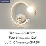 lampe murale moderne astronaute étoiles lune blanc doré crème minimaliste chambre enfant