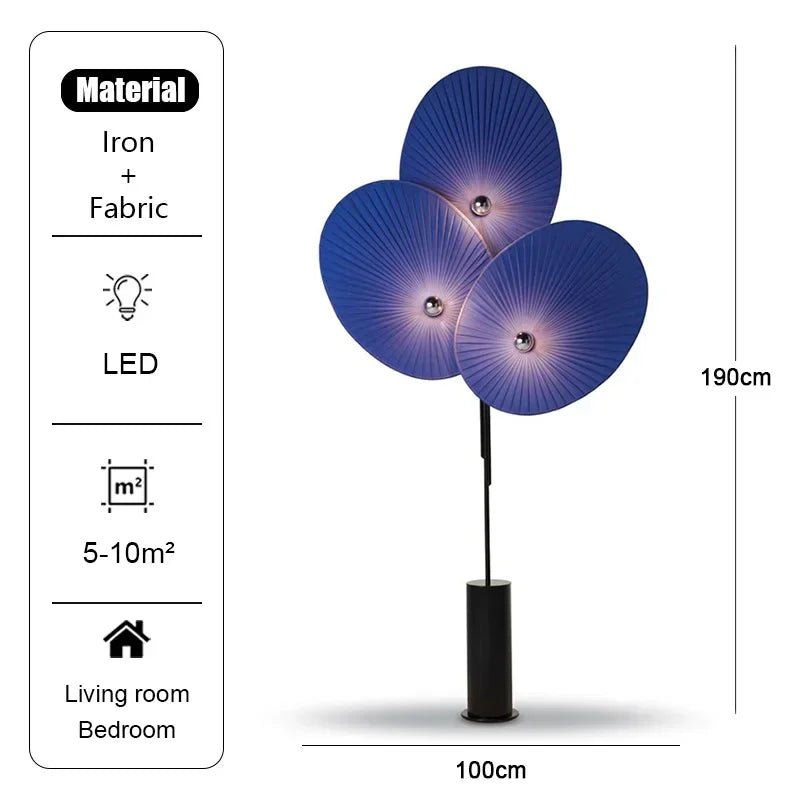 lampe sol rouge plissée moderne interrupteur tactile industriel led 15w base stable
