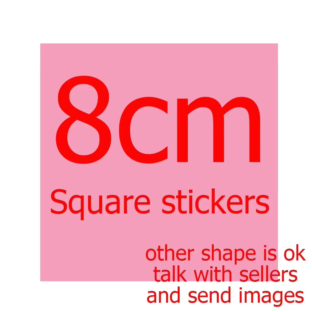 sticker personnalisable adhésif imperméable moderne blanc rose jaune vert bleu noir imprimé brillant 50pcs
