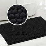 tapis bain microfibre doux gris texture boule coton moderne absorbant rapide séchage