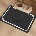 tapis imperméable rapide séchage moderne deux bols animaux compagnie chien endormi noir respectueux environnement