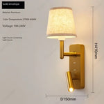 lampe murale moderne or abatjour beige minimaliste led chambre salle manger