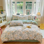 ensemble literie floral vintage 100 coton blanc rose vert bleu beige