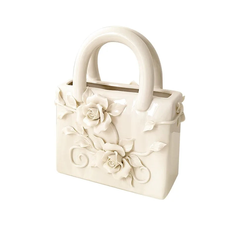 vase decoratif blanc roses relief porcelaine classique tasse bol plat boite rond coeur carreeDecoration