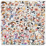 stickers vache cartoon kawaii random couleur pack 100 pieces stickers animaux imperméables téléphone ordinateur