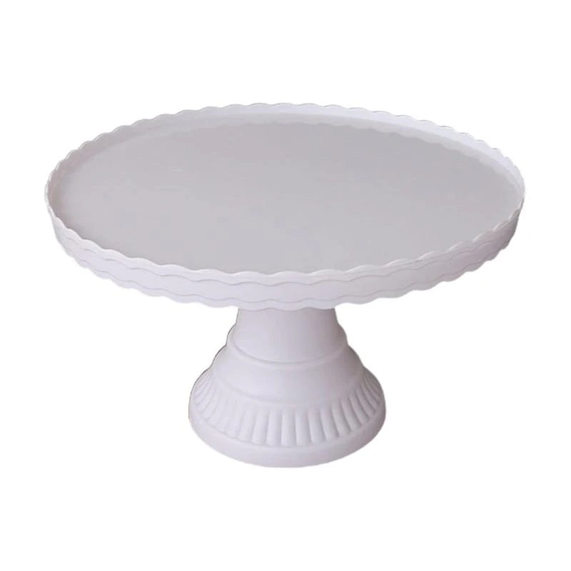 présentoir gâteaux plastique blanc rose bleu bordures ondulées moderne festif anniversaire mariageDecorationTableFestive