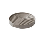 support plante roulettes collecte eau moderne gris clair rayures concentriquesversibleintérieur