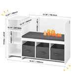 meuble salon enfant blanc moderne tiroirs compartiments banc rangement jouets