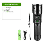 lampe torche rechargeable led puissante zoom camping pêche exploration résistante étanche multifonctionnelle