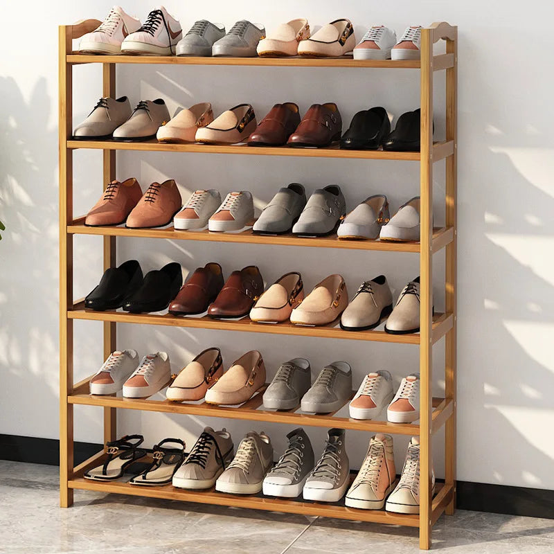 étagère chaussures bois naturel moderne multi niveaux rangement entrée dormir maison économique peu encombrant