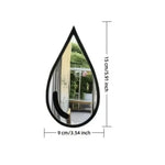 miroirs goutte d'eau noirs modernes fixer mur imperméables 15cmx9cm set