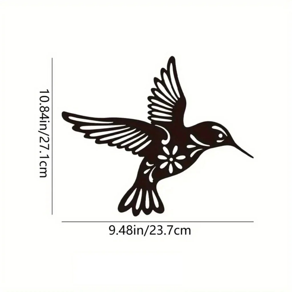 décoration murale oiseau colibri noir motif fleurs artisanal moderne minimaliste graphique suspensión