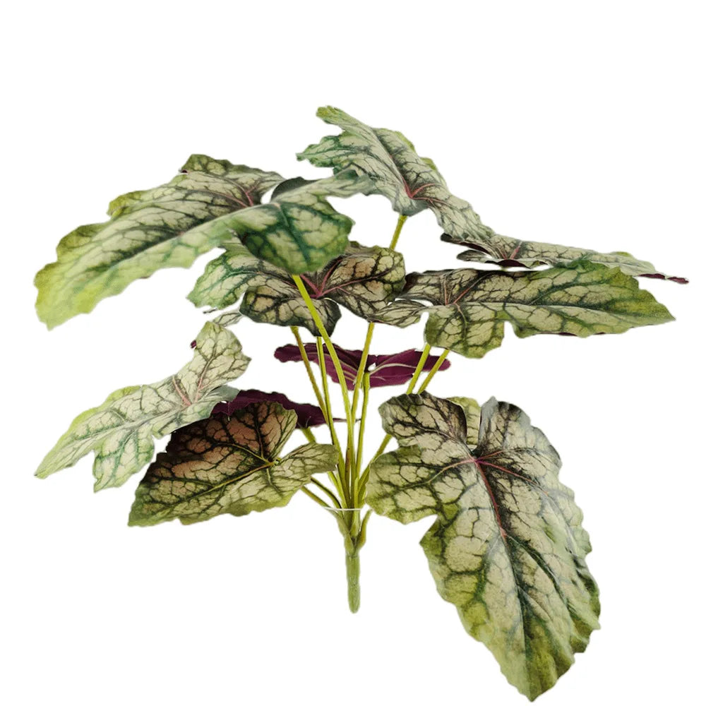 plante artificielle décorative feuilles vertes blanches rouges salon maison moderne naturel