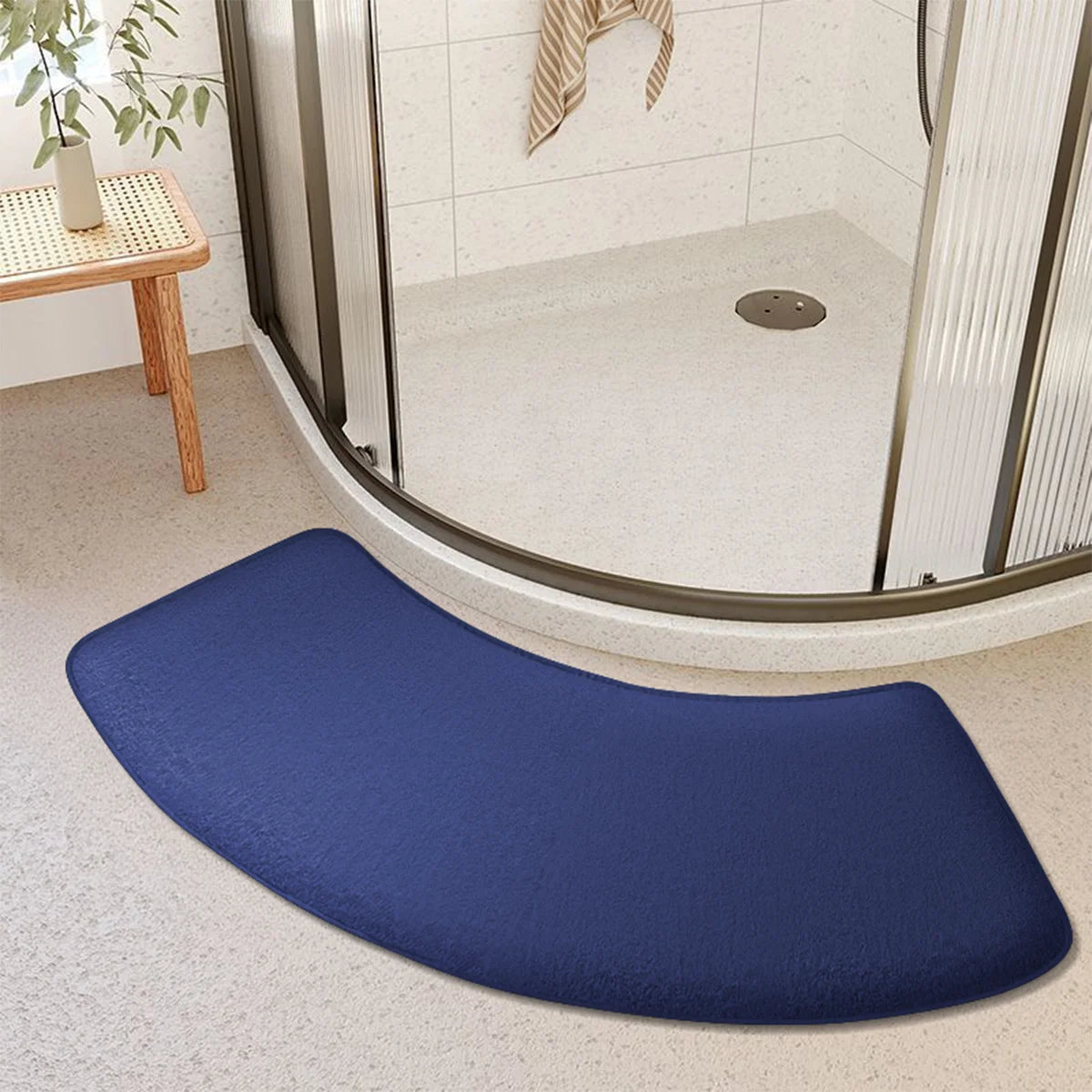 tapis bain gris moderne antidérapant absorbant texture douce polyester adhésif 100cm 40cm salon salle