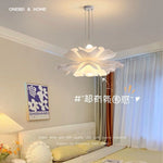 suspension lumineuse moderne fleur stylisée blanc opaque salon chambre étude 220v acrylique