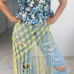 ceinture tissée franges vert olive blanche boho chic femme ACCESSOIRE JUPES MODE ETHNIQUE ANCIENT
