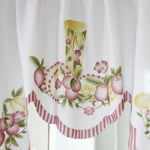 rideau fenêtre floral fruité bordure rayée semi transparent tringle chambre cuisine