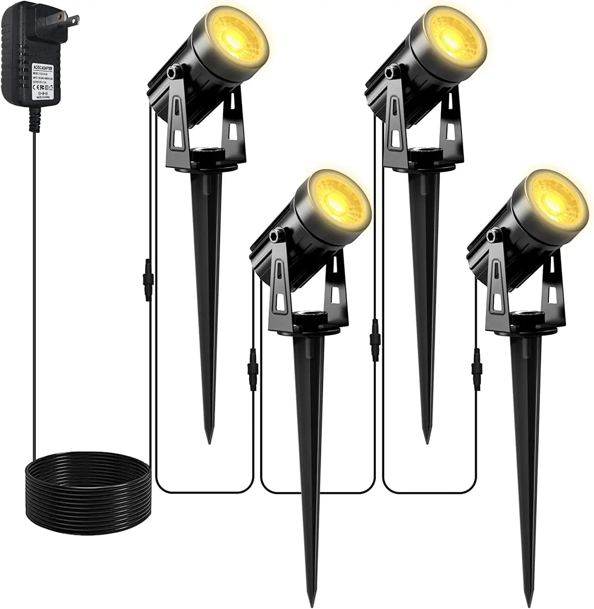 projecteur paysager led moderne noir ip65 220v lumières rotatif 270deg adaptable