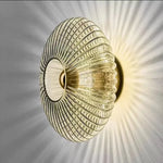 appliques murales modernes led verre rayures horizontales blanc doré élégantes chambre salle manger