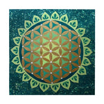 tableau géométrique mandala vert rouge bleu orange artistique abstrait imperméable polyester
