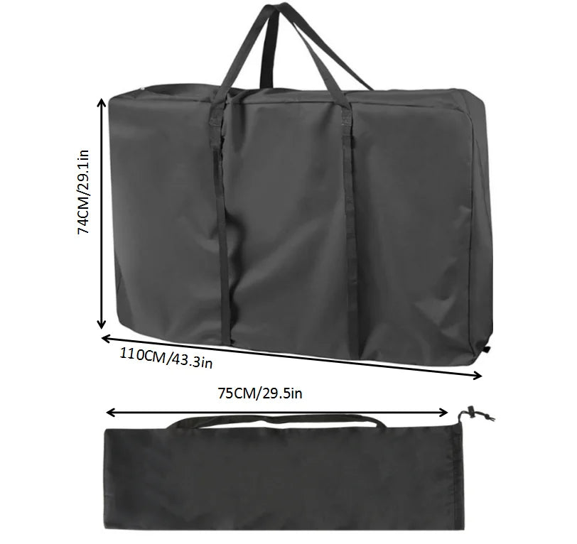 sac rangement polyester réutilisable tables pliantes noir gris utilitaire voyage