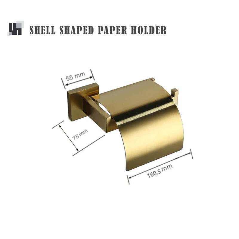accessoires salle bain doré moderne porte serviettes support papier toilette porte savon vis montage