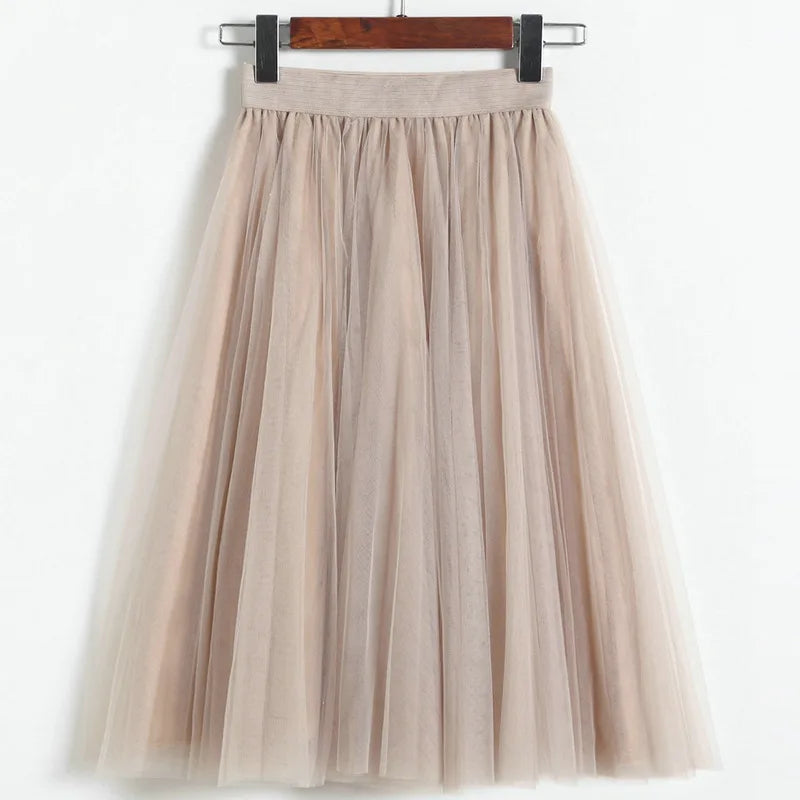 jupe plissée transparente rouge rose bleu violet vert élégante printemps été femmes midi