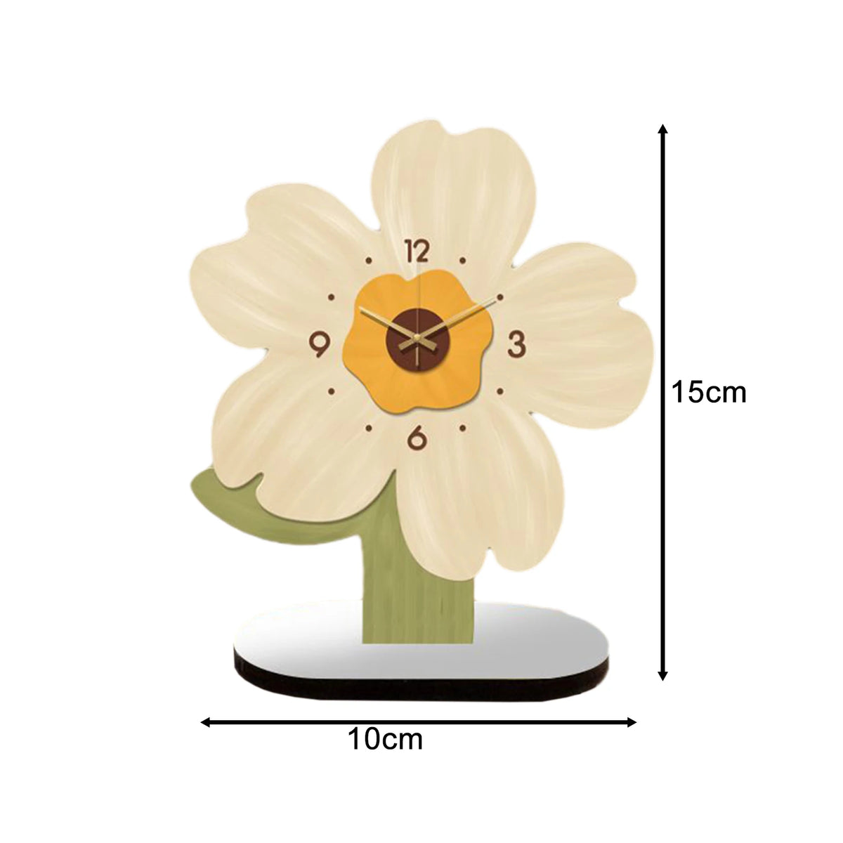 horloge murale fleur nature morte blanc jaune verte deco enfantine minimaliste chambre salon