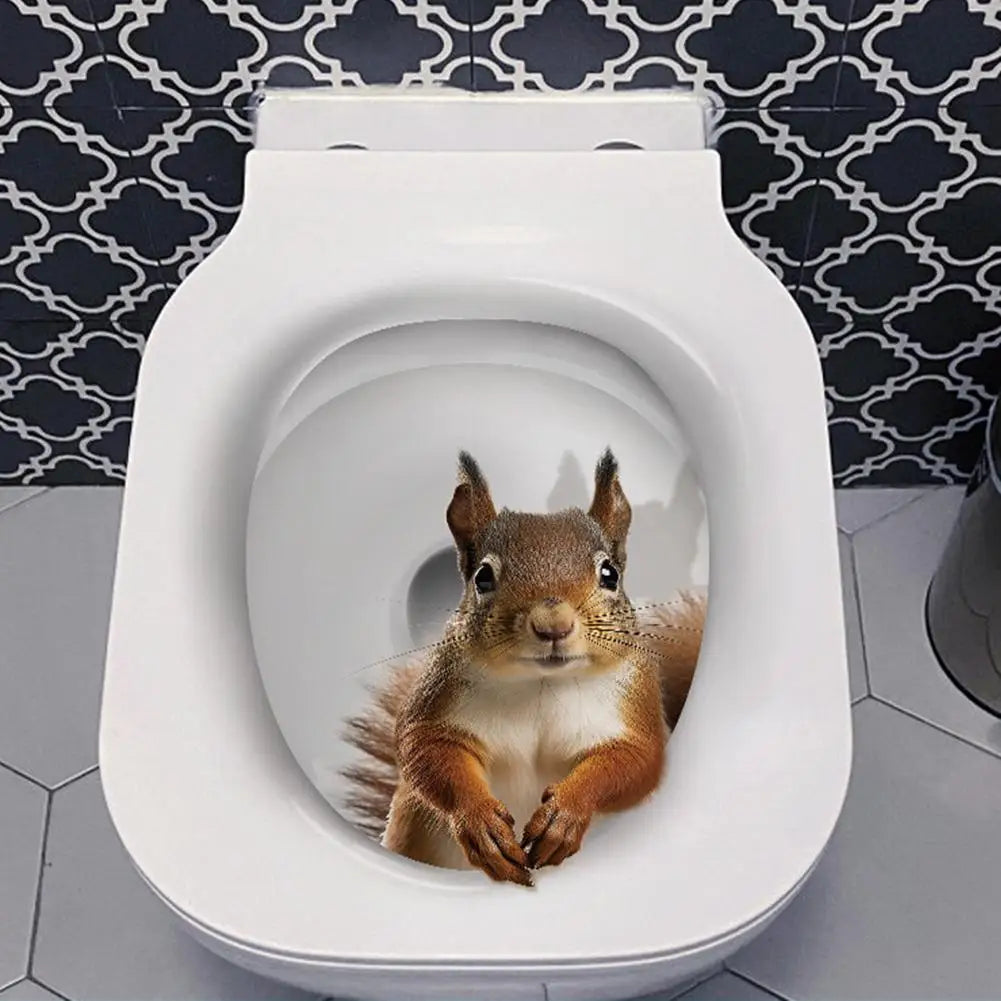 toilettes chat blancs adhésifs animaux moderne salle bains couverture imprimée bricolage