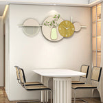 horloge murale moderne or beige géométrique minimaliste 100x38cm chambre salon decoration