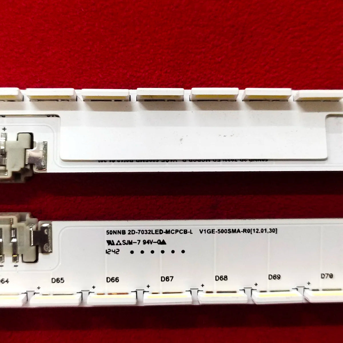 barre lumineuse led blanc moderne connecteurs 620mm 3v 2pcs d64 d78