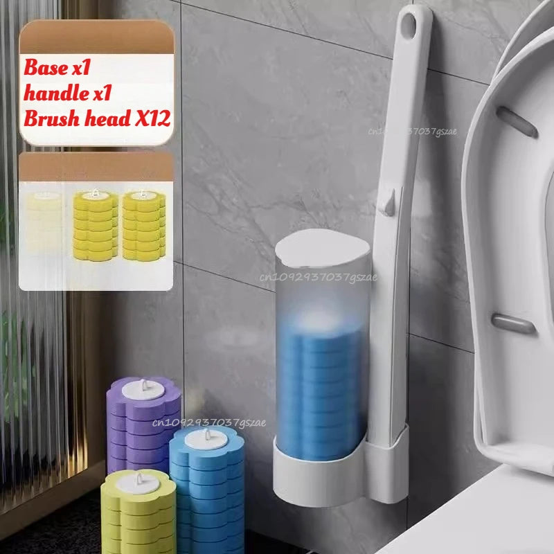 brosse toilette jetable bleu violet moderne rangement salle bain hygiène nettoyage durable chambre
