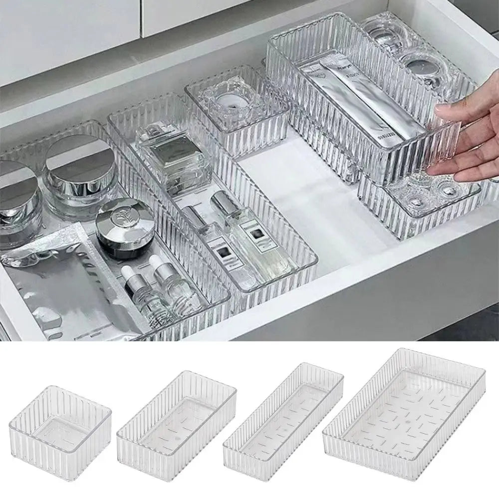 organisateur rangement transparent moderne boîtes rangement empilable vertical bureaux maison