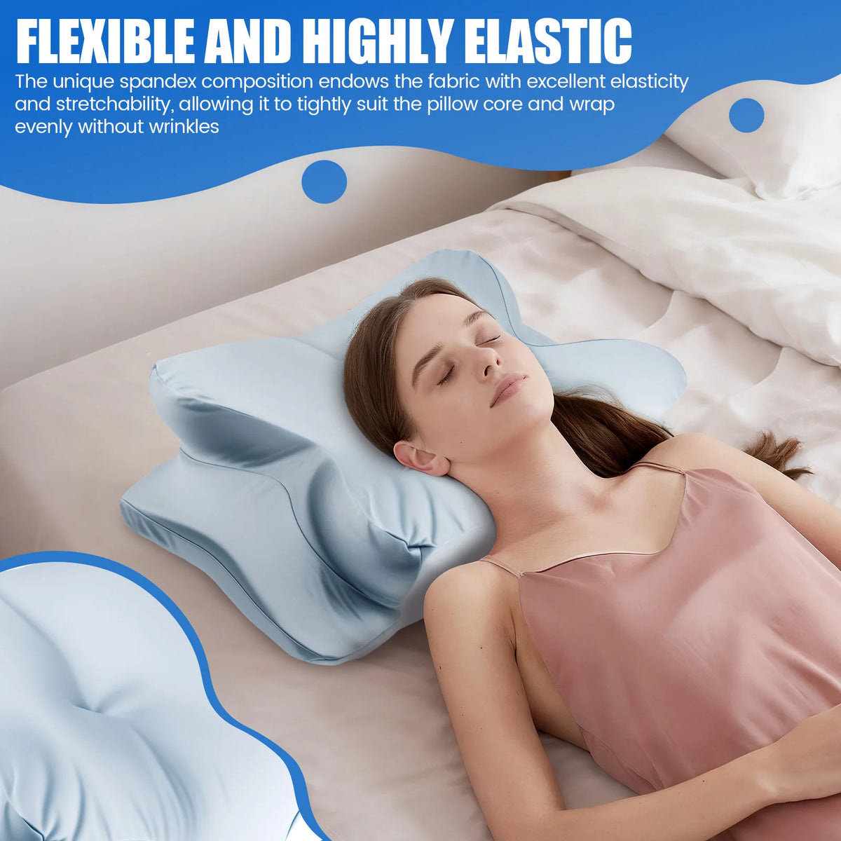 couvre lit papillon bleu clair soyeux moderne élégant fermeture glissière boucle dissimulée polyester coton