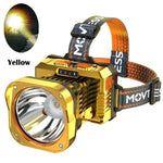 lampe frontale led étanche or blanc rechargeable usb pêche camping 500mètres clip moderne