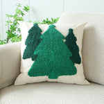 housse coussin noël brodée ho ho ho merry christmas rouge vert polyester coton respectueux