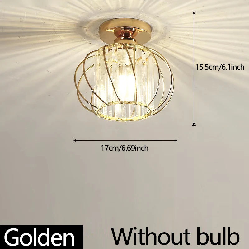 lampe moderne élégante cristal doré transparent autoinstallation couloir balcon hall entrée