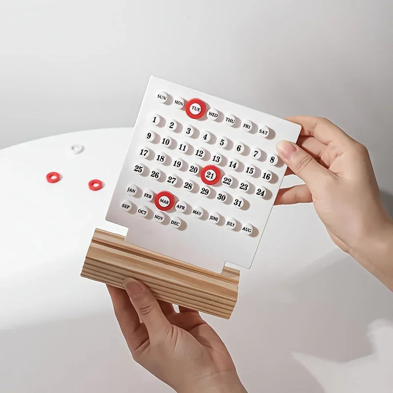 calendrier minimaliste moderne adhésif numéroté couleur blanche noire rouges oranges beige