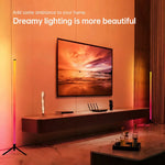 lampe sol led rgb blanc orange bleu verte moderne pied treillis détecteur son lumière