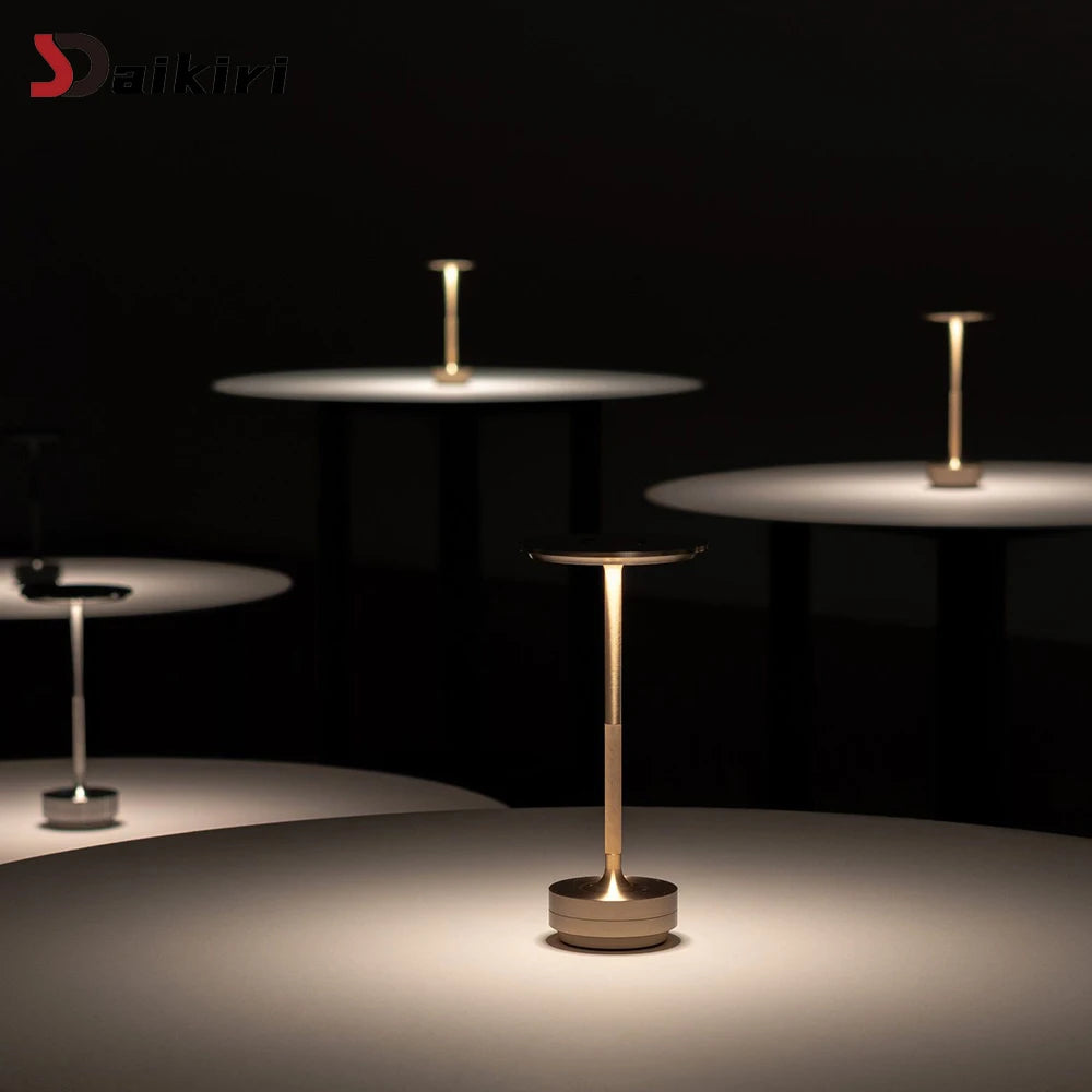 lampe table or noir led rechargeable tactile intensité variable moderne portable