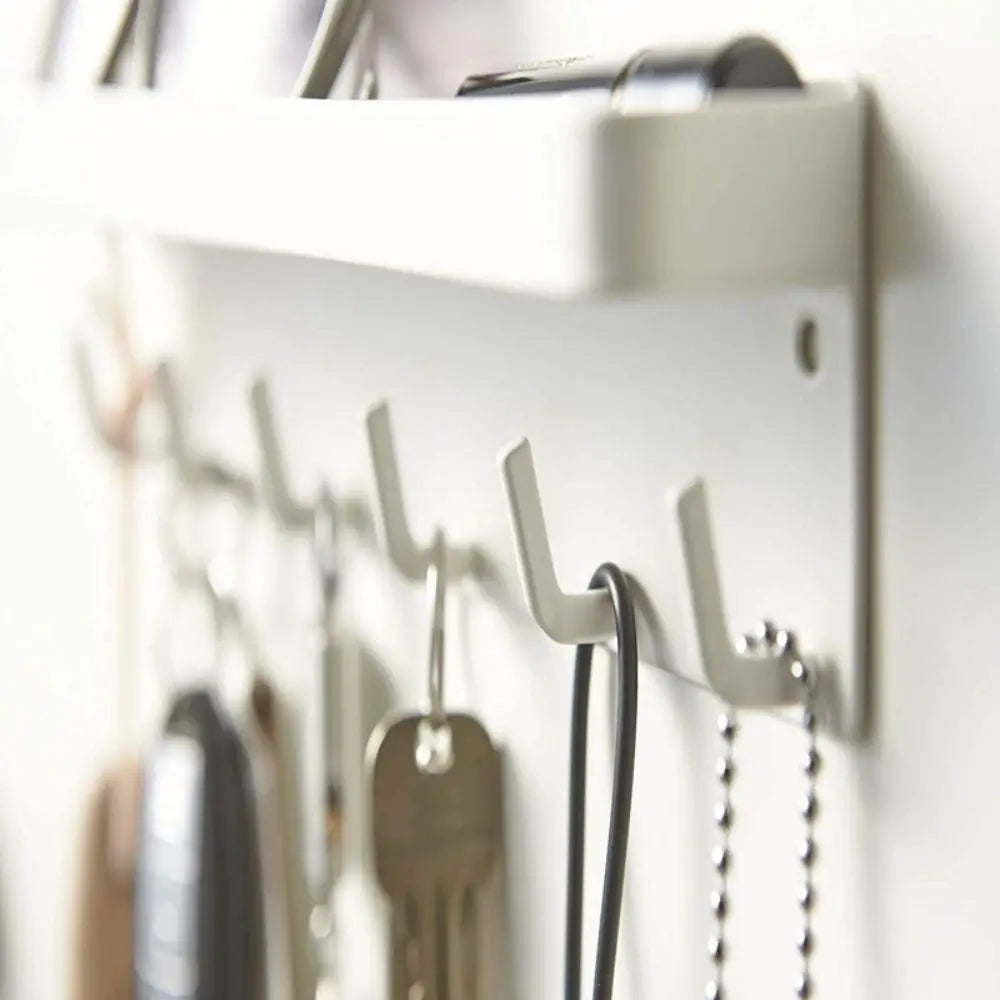 organisateur mural étagère crochets blanc noir minimaliste moderne fixations vis chambre cuisine