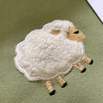 rideau vert moutons opacité polyester maison enfant decoratif chambre salon