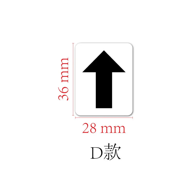 autocollants adhésifs flèches rouge blanc graphiques direction 9cm pvc avertissement