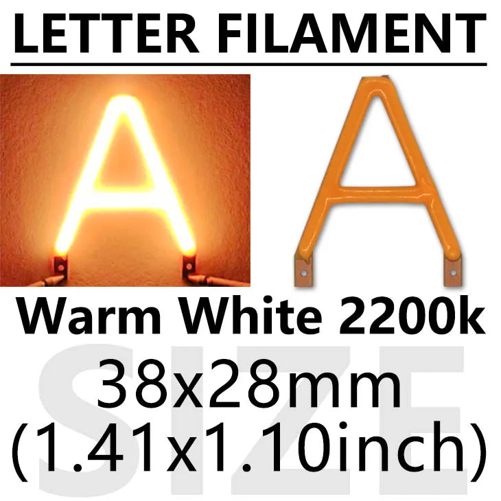 lettres lumineuses orange modernes minimalistes décoration noël fêtes 2200k LED warm white